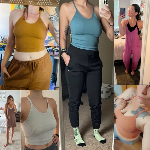 NWT Women's Crop  Washed Seamless Rib-Knit Camisole Crop Tank Tops SIZE XS/S - Picture 5 of 17